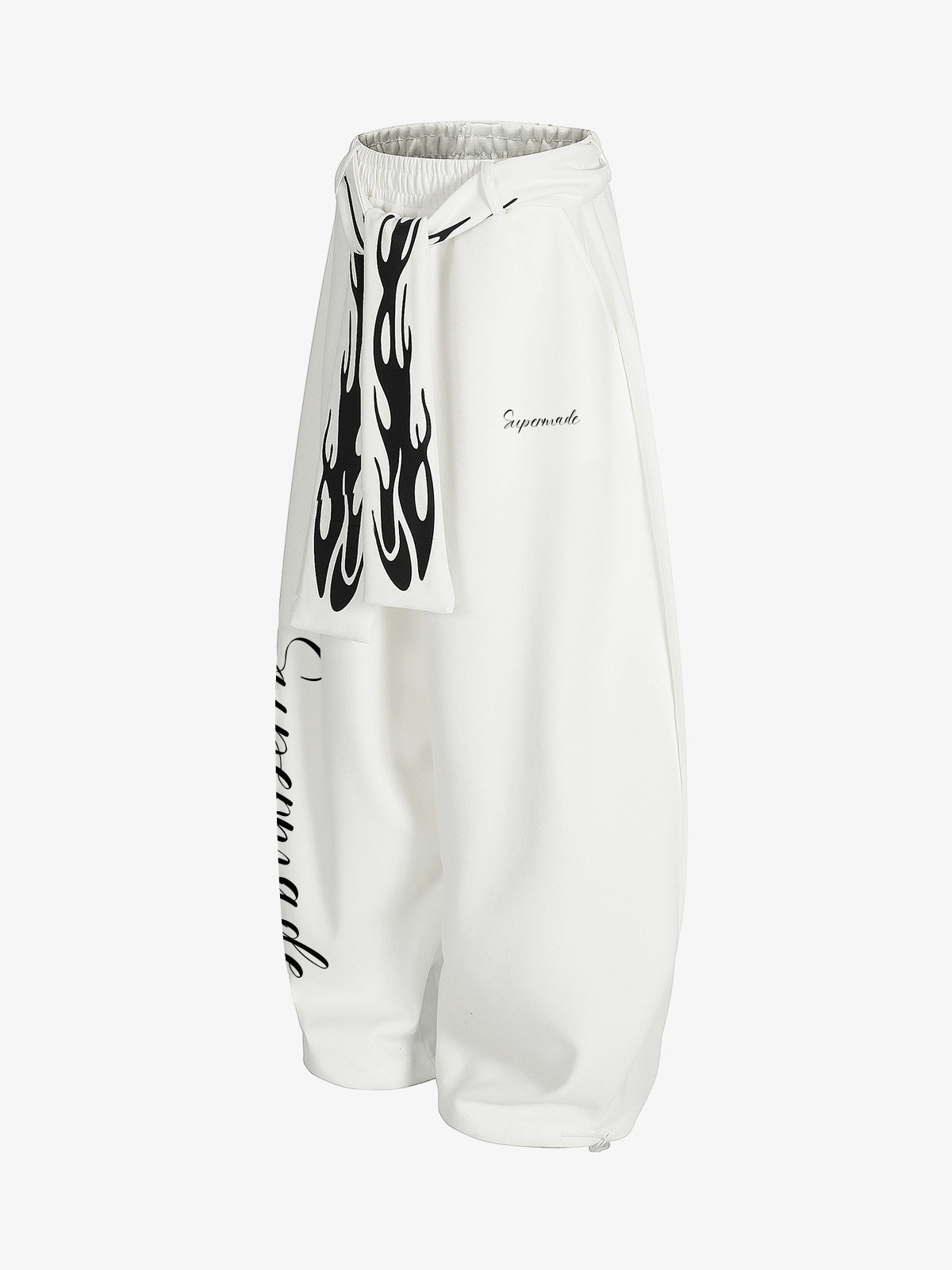 Stylish Flame Print Wide-Leg Pants for Casual Wear 