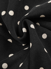 Distressed Polka Dot Ribbed Zip-Up Hoodie