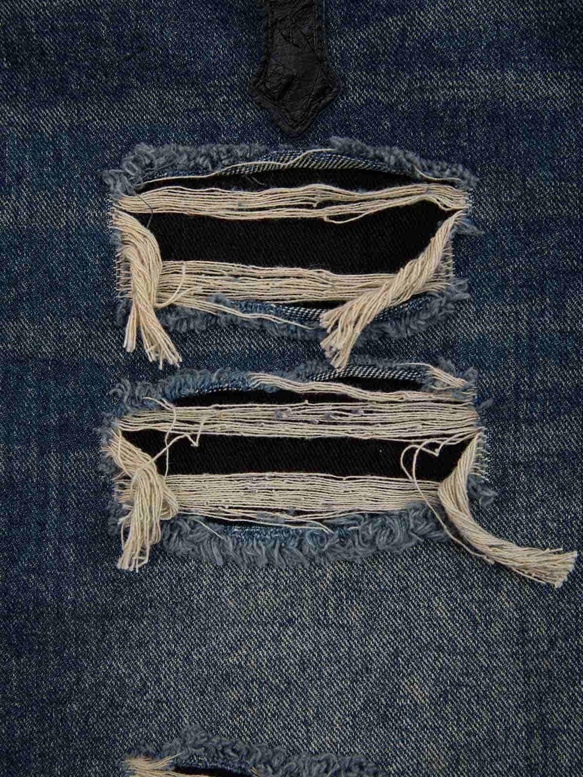 Supermade Retro Distressed Print Heavyweight Canvas Baggy Pants 