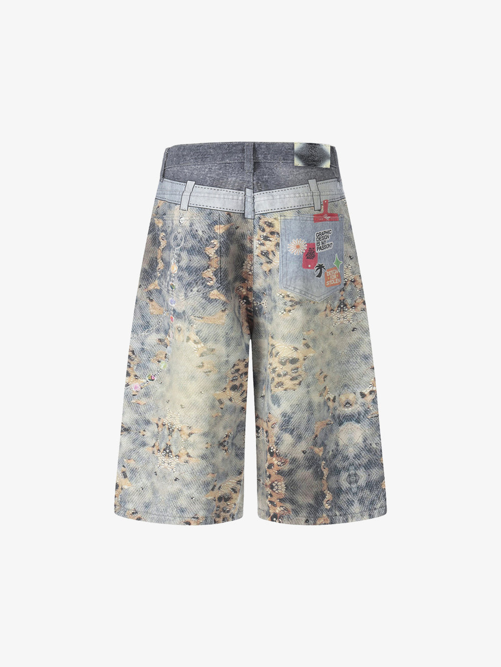 Beaded Chain Denim Short