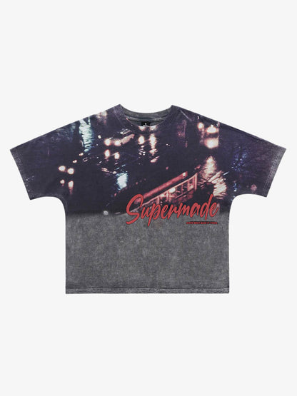 300G Cotton Nightfall Jade Pattern Dyeing Oversized T-Shirt for Men Streetwear Fashion 