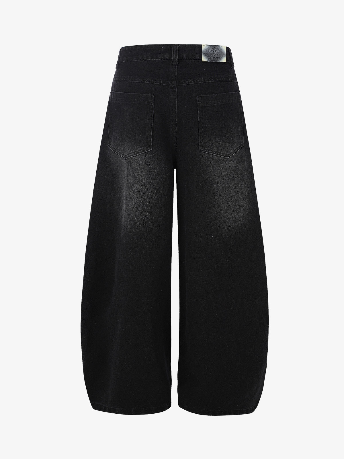 Star Print Curved Stripe Barrel Baggy Jeans