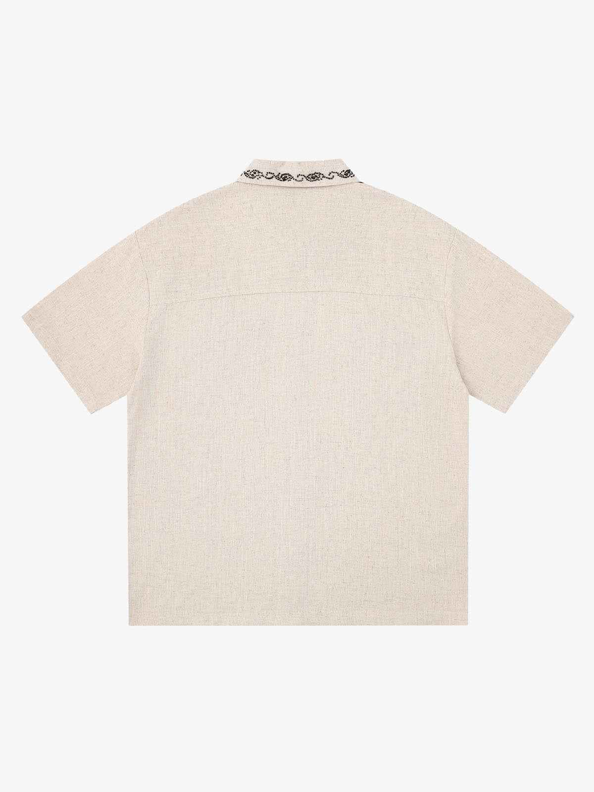 Retro Beaded Detail Short Sleeve Shirt 