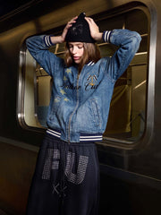 Anchor Club Star Graphic Washed Denim Jacket