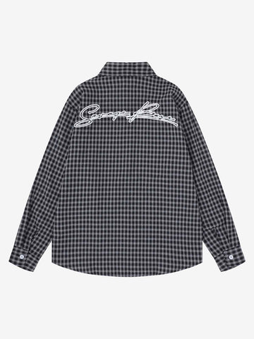 Street Retro Print Long-Sleeve Shirt