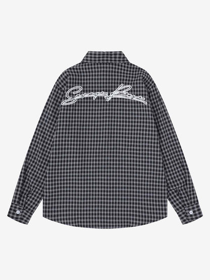 Street Retro Print Long-Sleeve Shirt