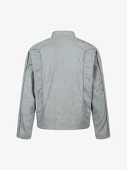 Retro Patchwork Stand Collar Work Jacket