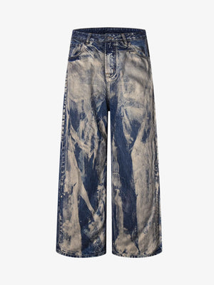 Wide-Leg Tie-Dye Denim Pants for Women - Fashionable and Comfortable Design 