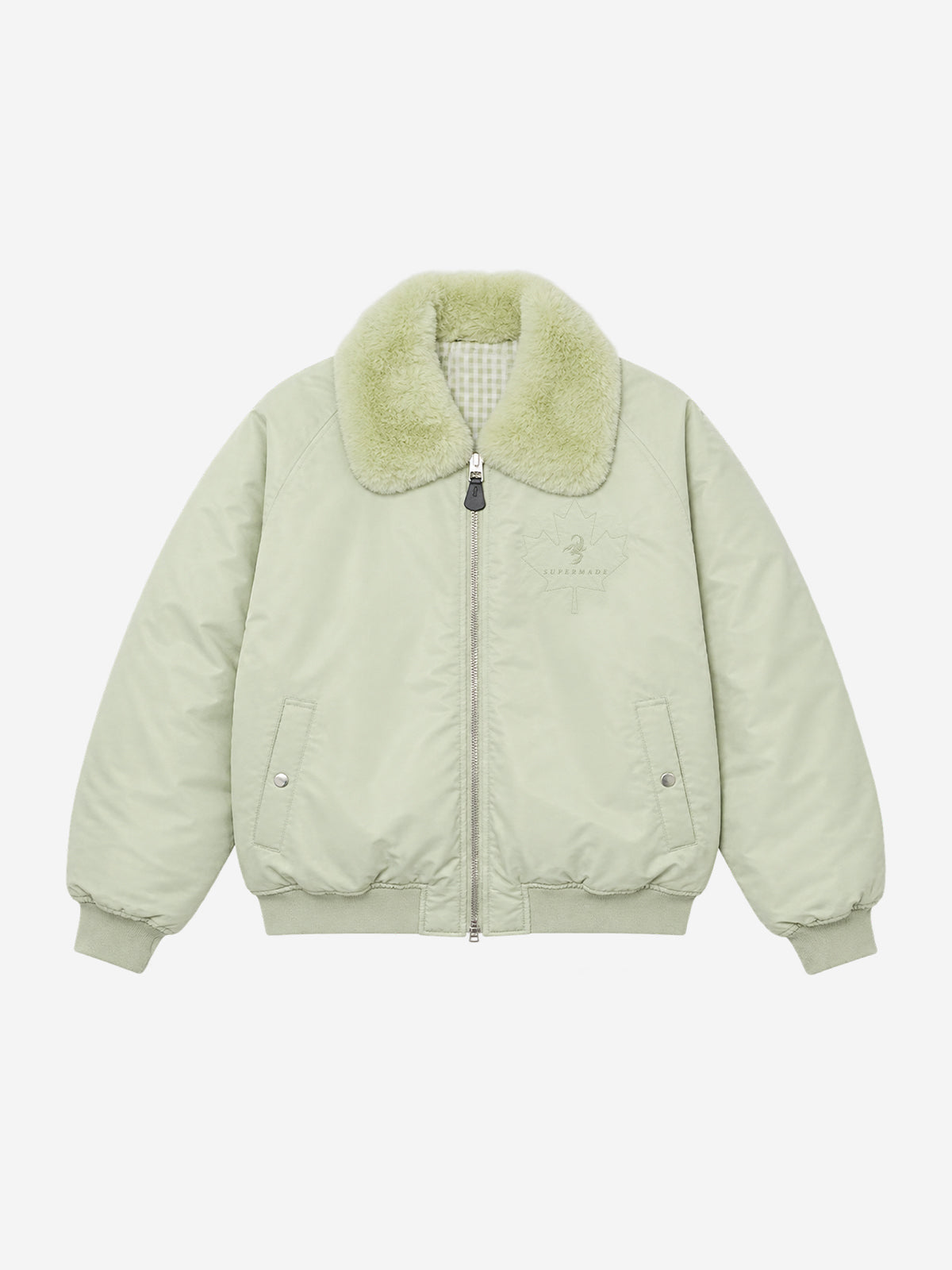 Faux-Shearling Collar Lightweight Padded Coat