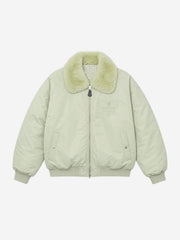 Faux-Shearling Collar Lightweight Padded Coat