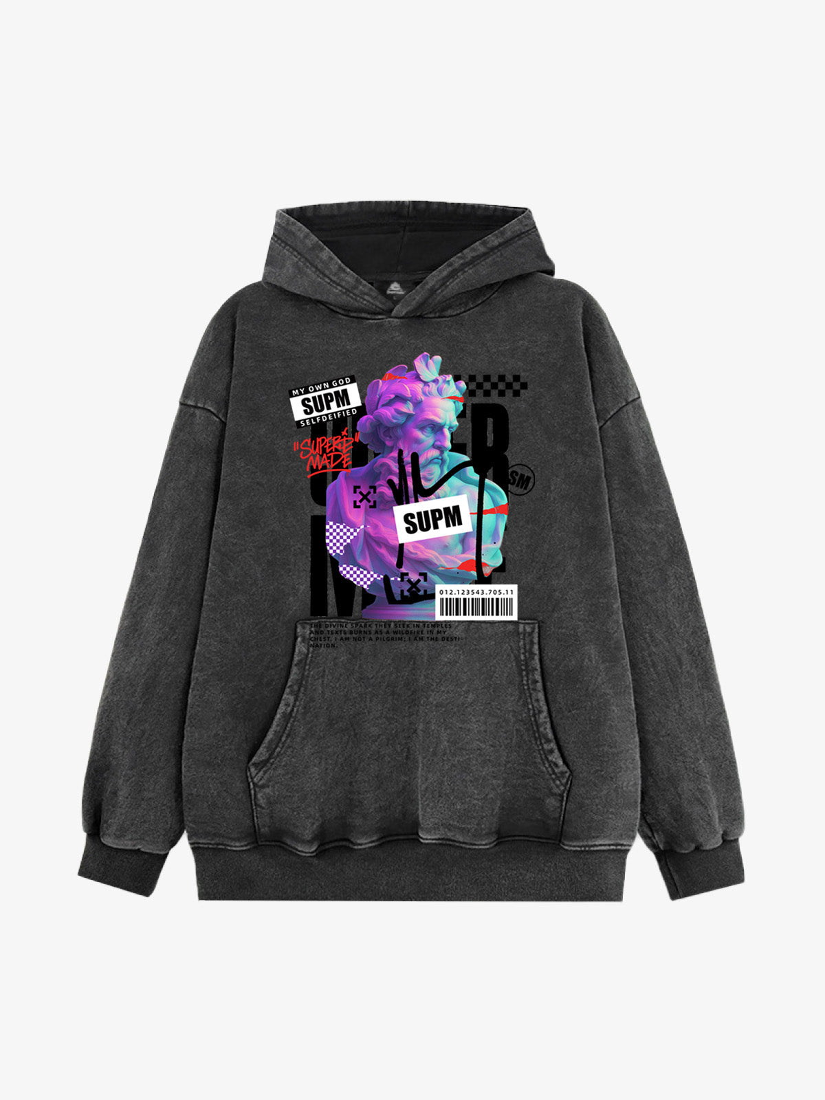 Thesupermade Cyber Classical Greek Statue Hooded Sweatshirt 