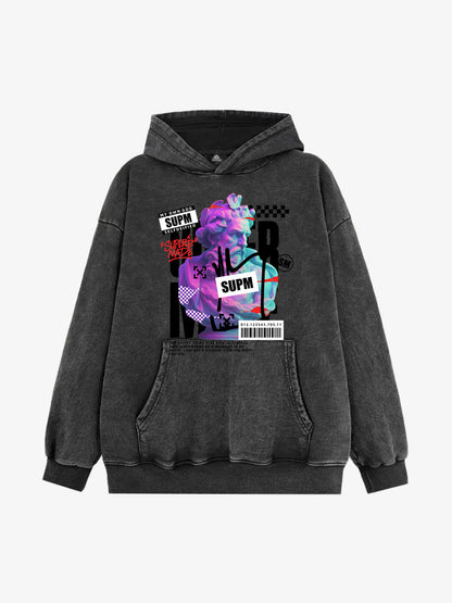 Thesupermade Cyber Classical Greek Statue Hooded Sweatshirt 