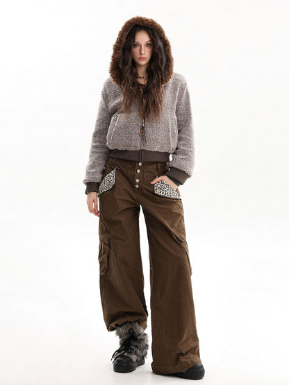 Cozy Hooded Jacket with Faux Fur Trim for Winter and Fall 