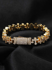 Cross Link Iced Bracelet 