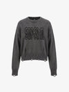 Graphic Distressed Knit Sweater