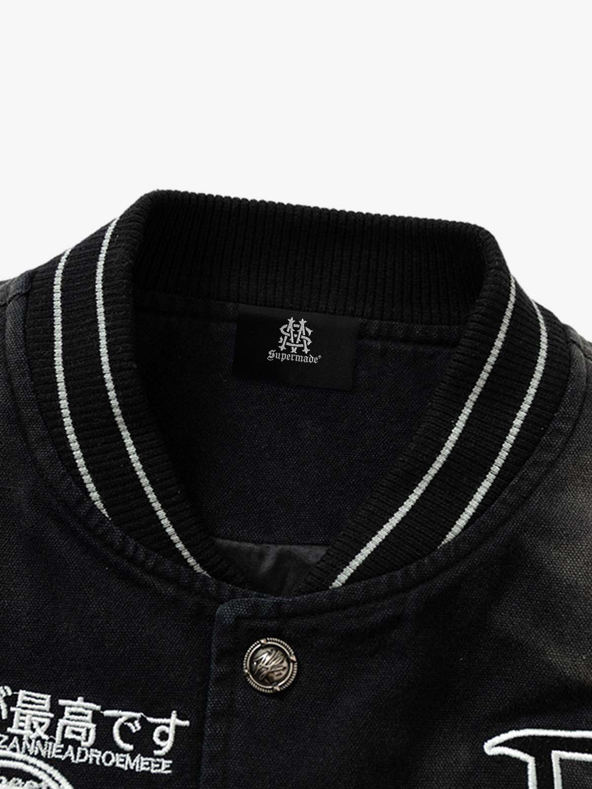 Thesupermade Gradient Bleached Technical Baseball Jacket 