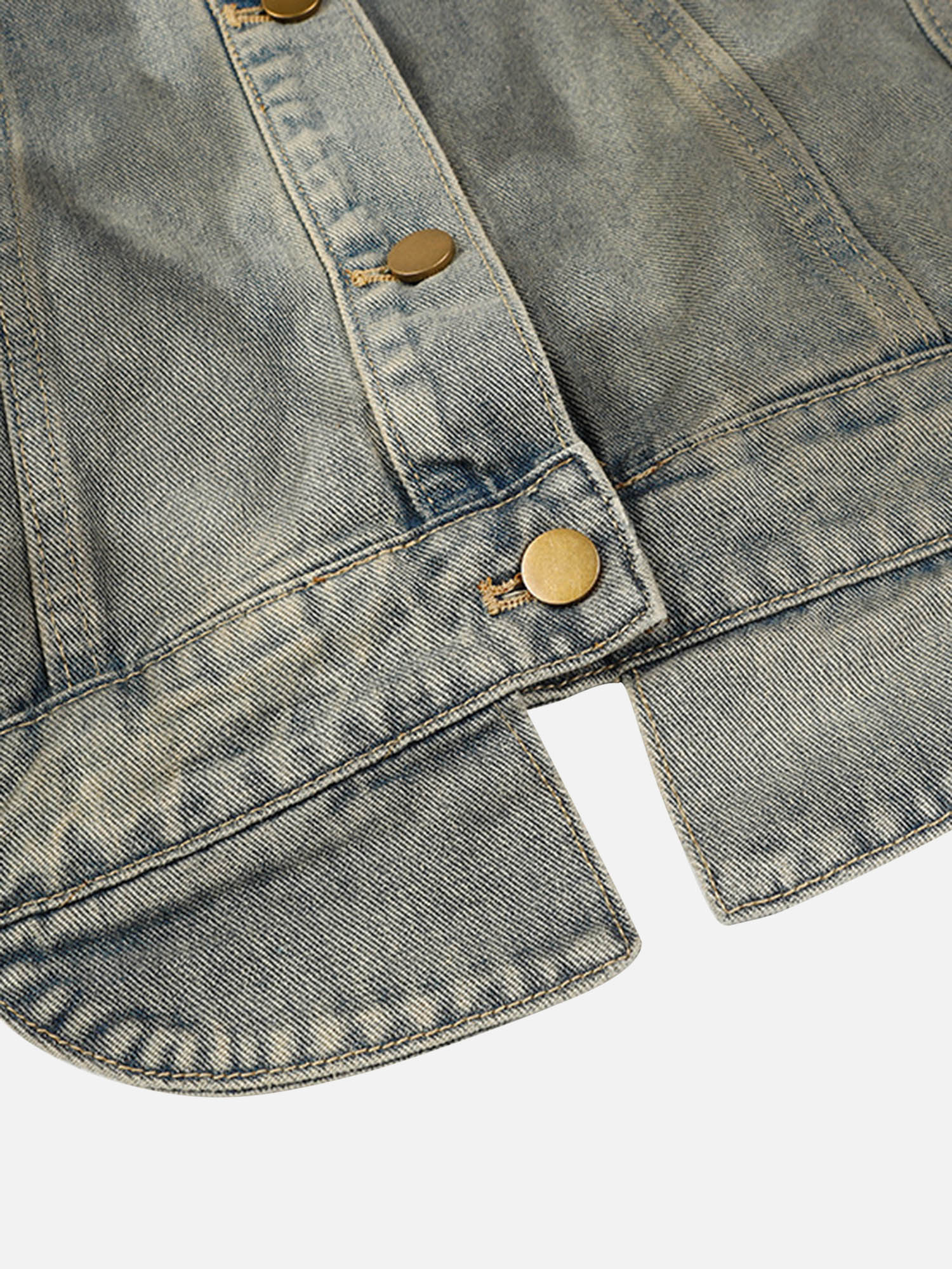 Thesupermade American Street Fashion Heavy Industry Washed Denim Jacket