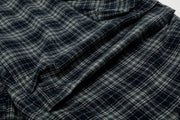 Cotton Plaid Wide Leg Culottes with Frayed Hem and Cargo Pockets 