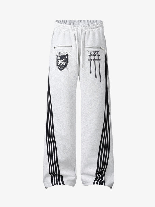 Crest & Sword Graphic Side Stripe Sweatpants 