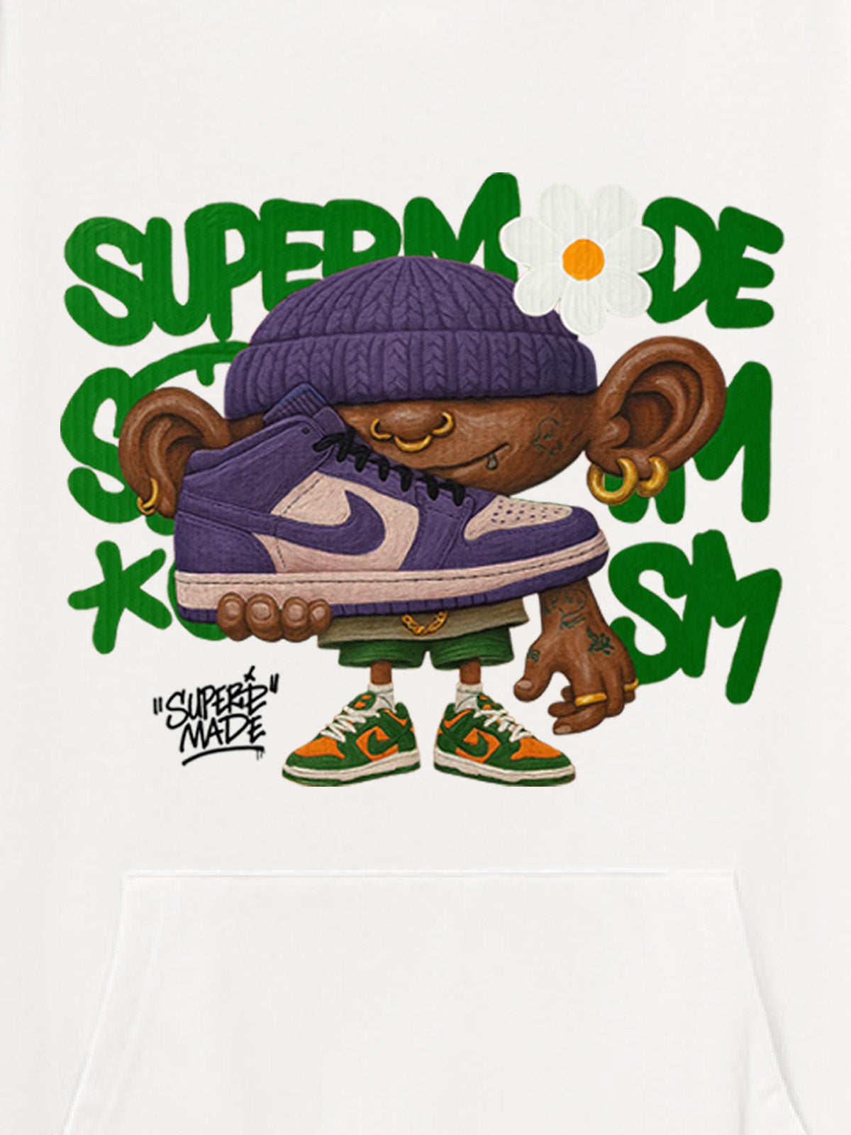 Thesupermade Street Cartoon Trend Sneakers Boy Hooded Sweatshirt 