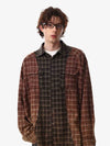 Patchwork Plaid Distressed Hem Shirt