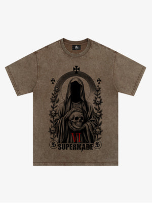 Thesupermade Dark Gothic Headless Skull Death T-shirt 