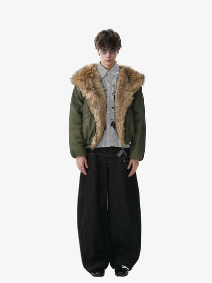 Winter Warmth Faux Fur Trimmed Bomber Jacket for Women 