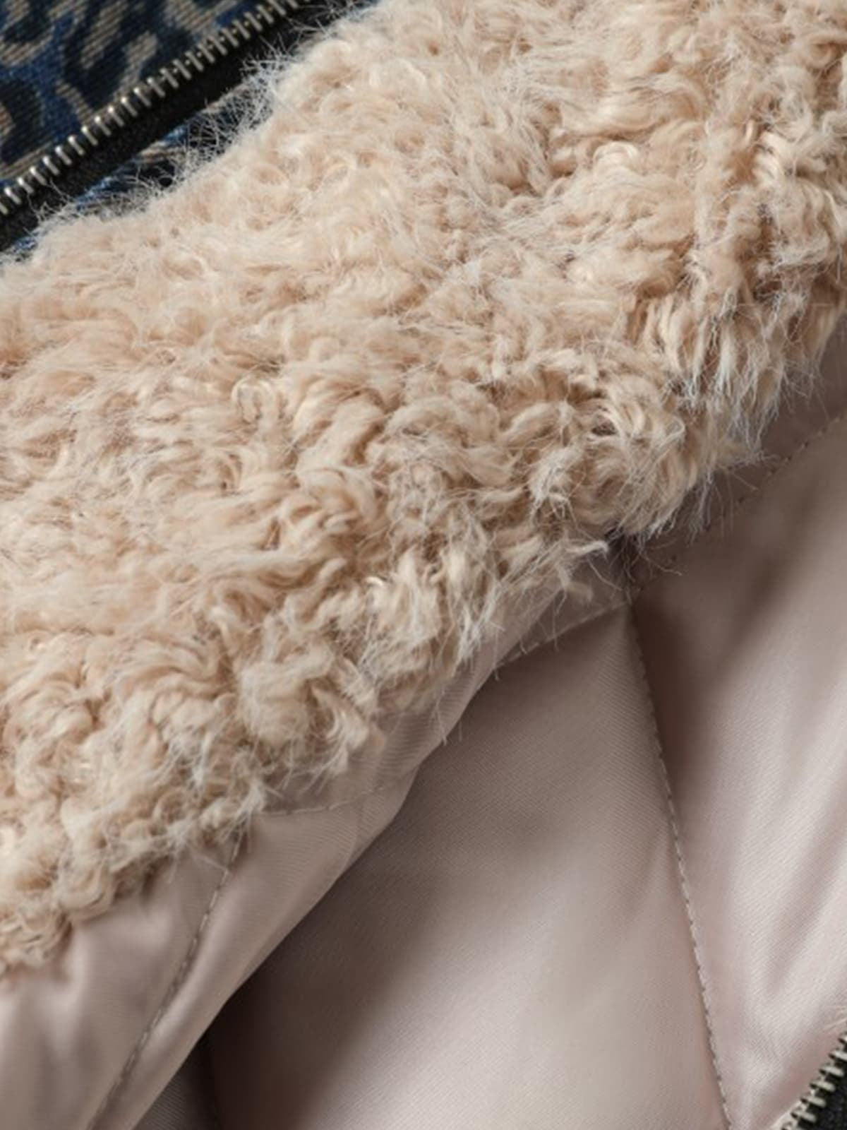 Vintage Lambswool Leopard Emblem Padded Jacket 