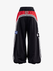 Graphic Color Block Double-Waist Sweatpants