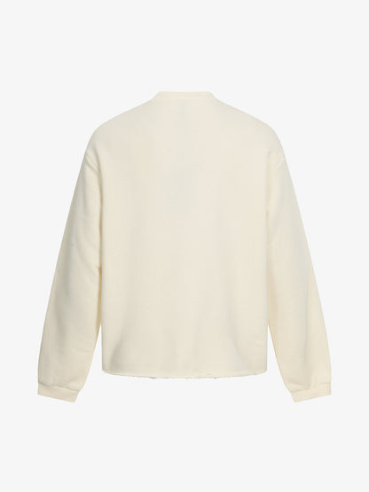 Cotton Blend Long Sleeve Star Print Crewneck Sweater for Women 