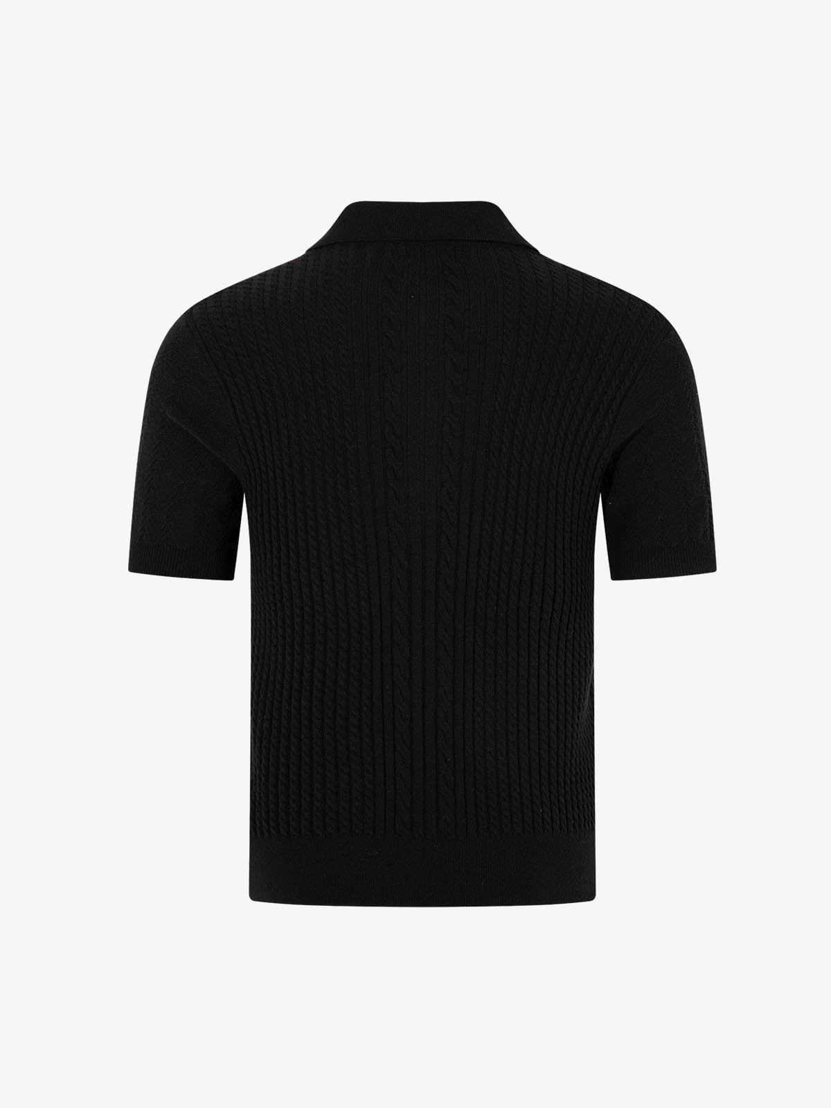 Vintage Cable Knit Polo Shirt
