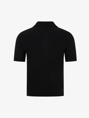 Vintage Cable Knit Polo Shirt