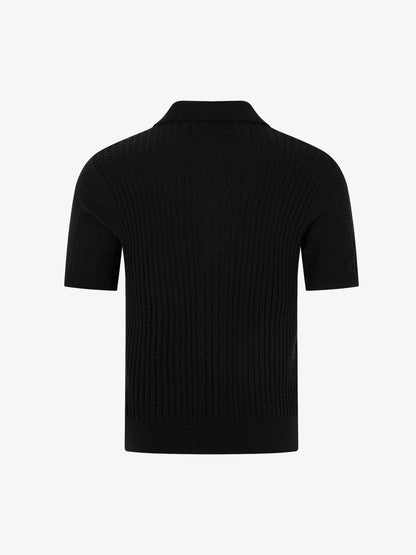 Vintage Cable Knit Polo Shirt