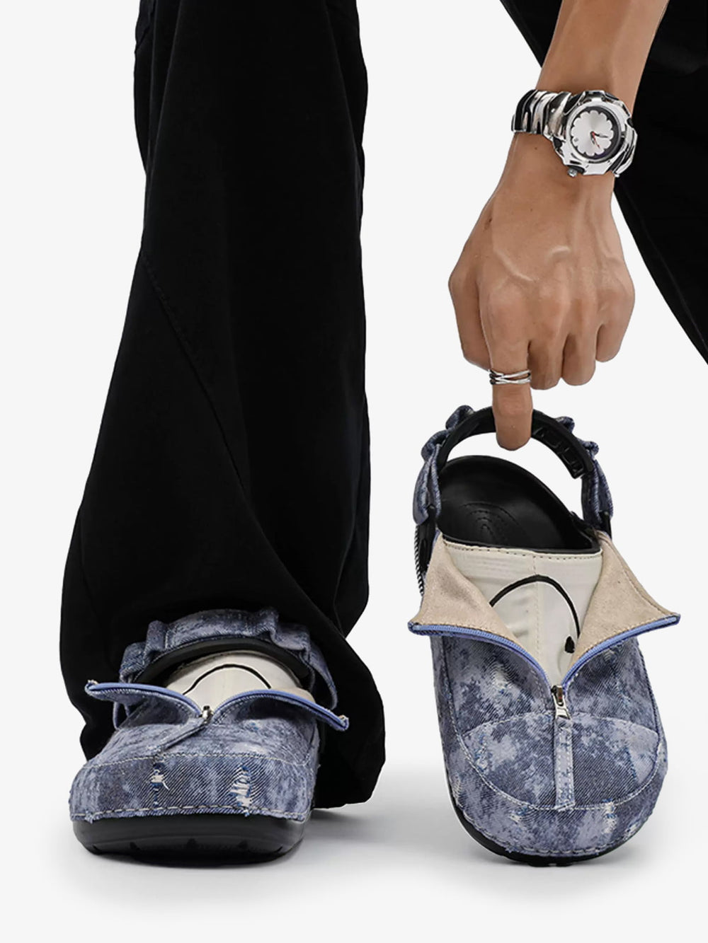 Faux Leather Slip-On Sandals