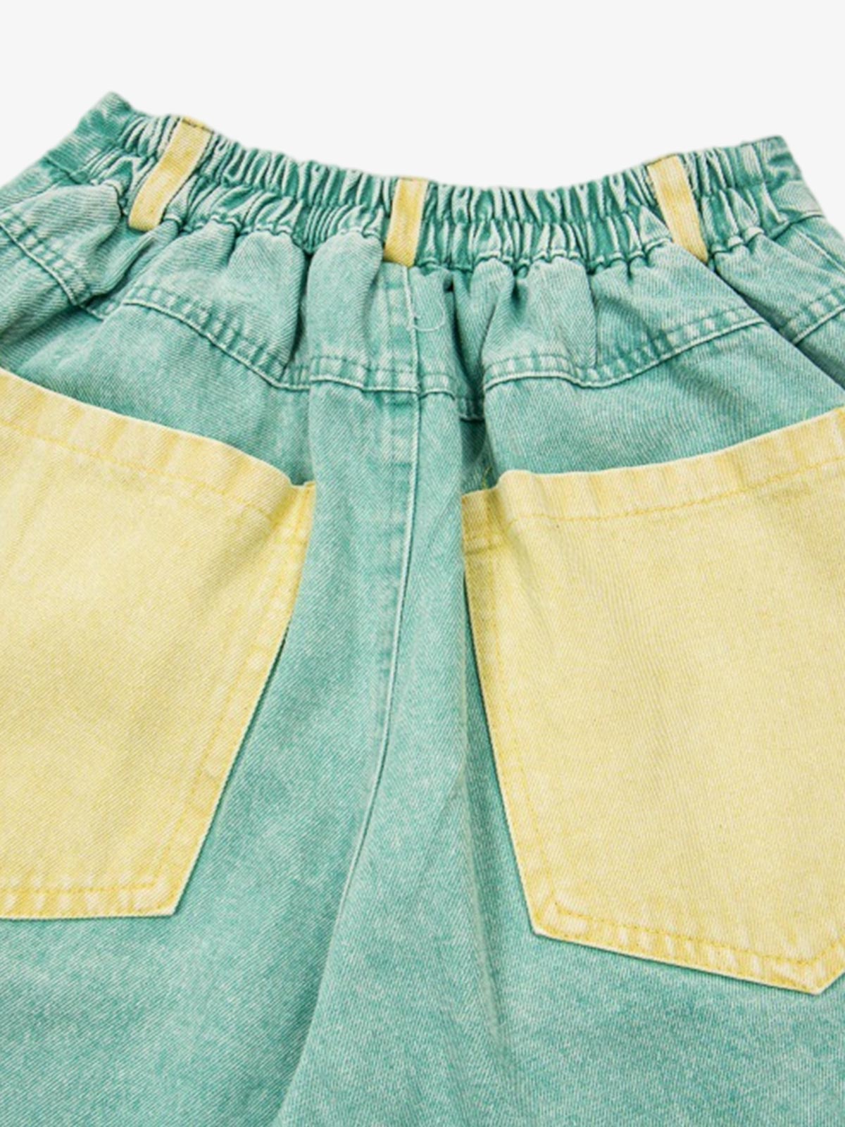 Cartoon Appliqué Denim Shorts