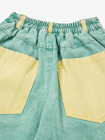 Cartoon Appliqué Denim Shorts