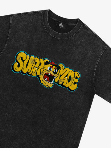 Street Graffiti Trendy Tiger Head Font T-Shirt 