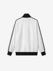 Star Embroidered Color Block Striped Heavyweight Sweatshirt