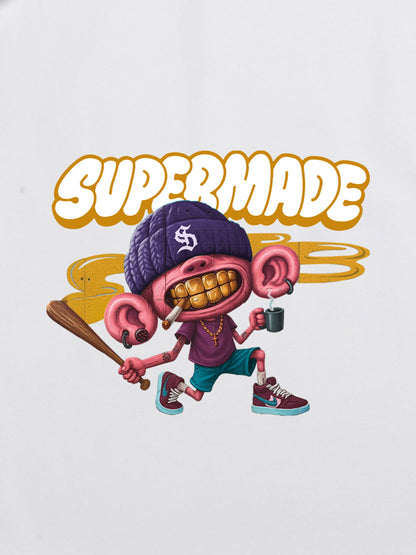 Thesupermade Cartoon Graffiti Baseball Cool Boy T-shirt 