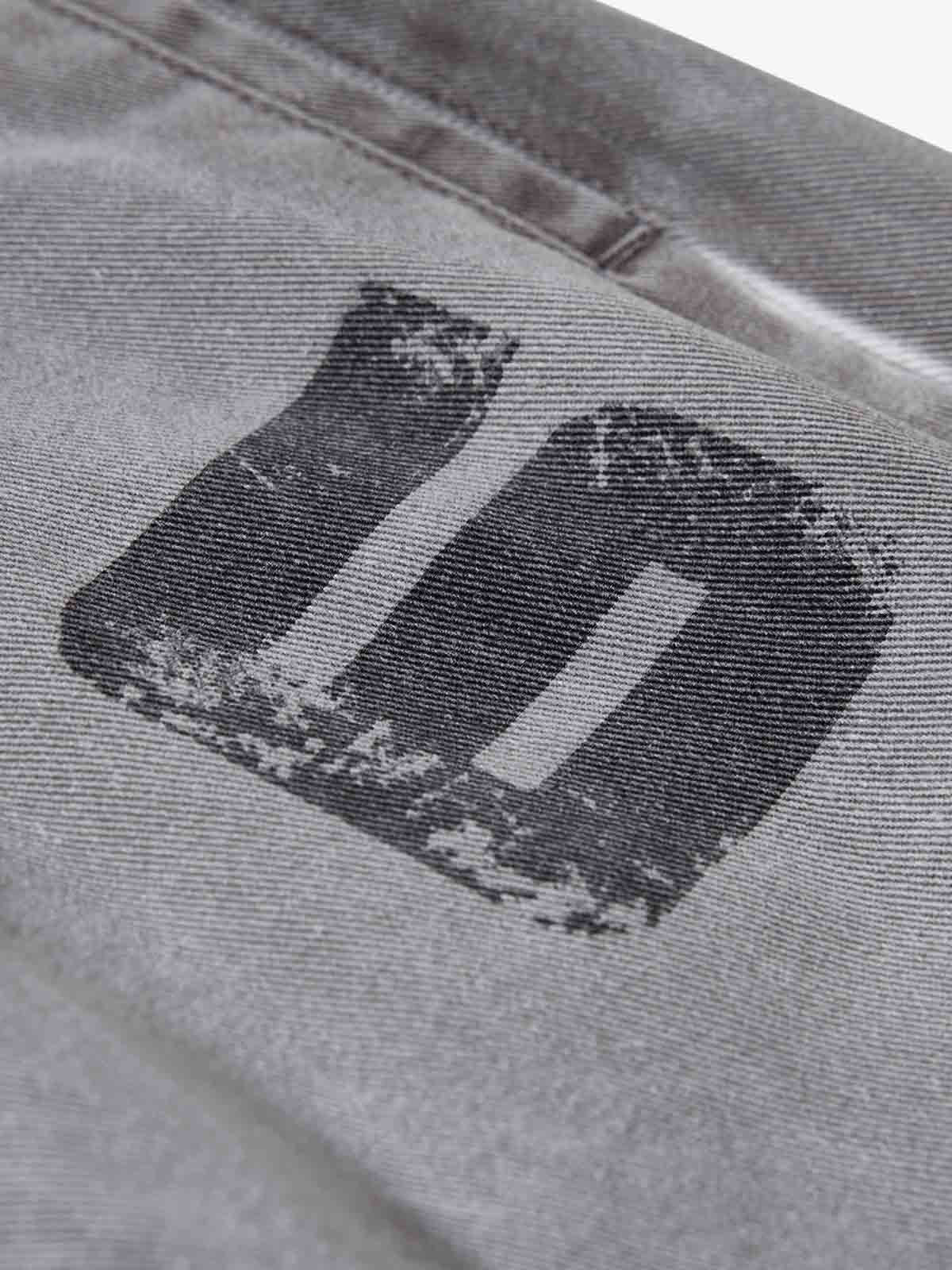 Distressed Washed Graphic Baggy Stacked Pants 