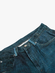Irregular Graphic Washed Curved-Leg Jeans
