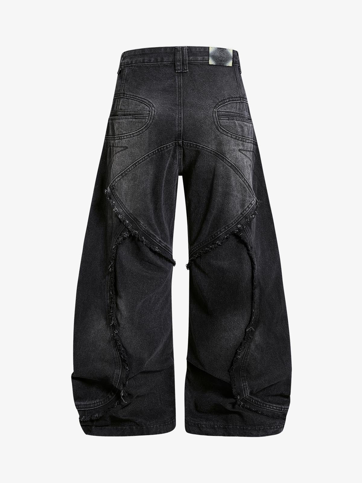 Distressed Black Denim Crop Jacket – Oversized Ripped Cotton Streetwear