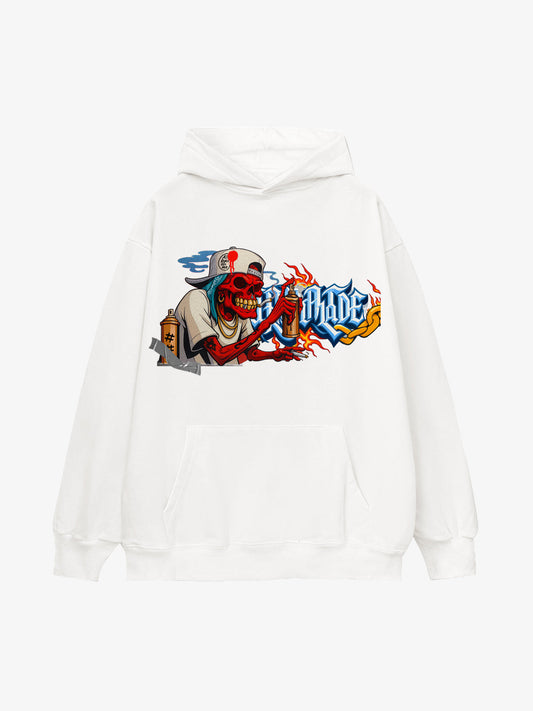 Thesupermade Street Skull Graffiti Artist Hooded Sweatshirt 