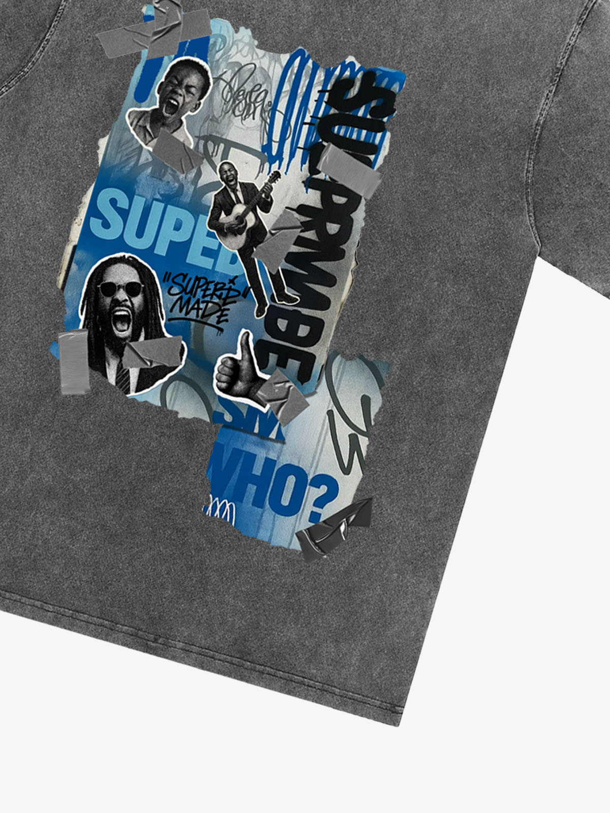 Supermade Trendy Retro Hip-Hop Character T-Shirt 