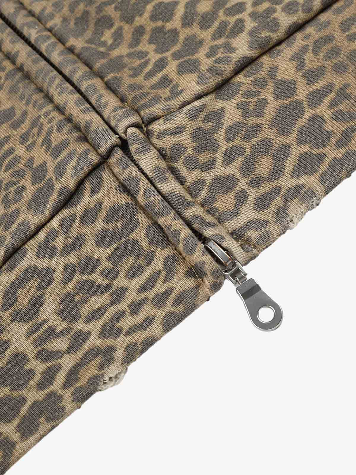 Leopard Print Hooded Jacket
