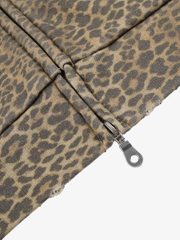 Leopard Print Hooded Jacket