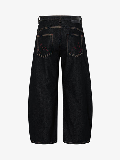 Dark Gothic Graphic Wide-Leg Jeans 