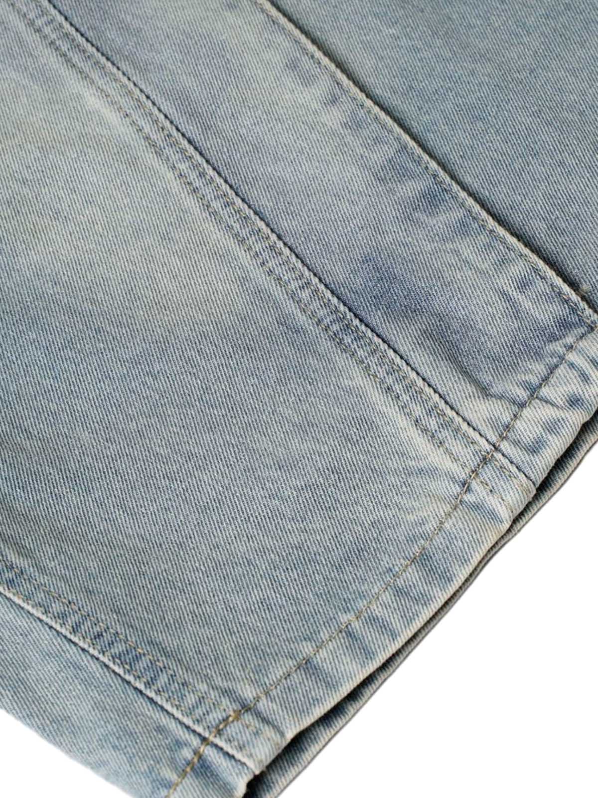 Washed Distressed Deconstructed Split Denim Shorts 