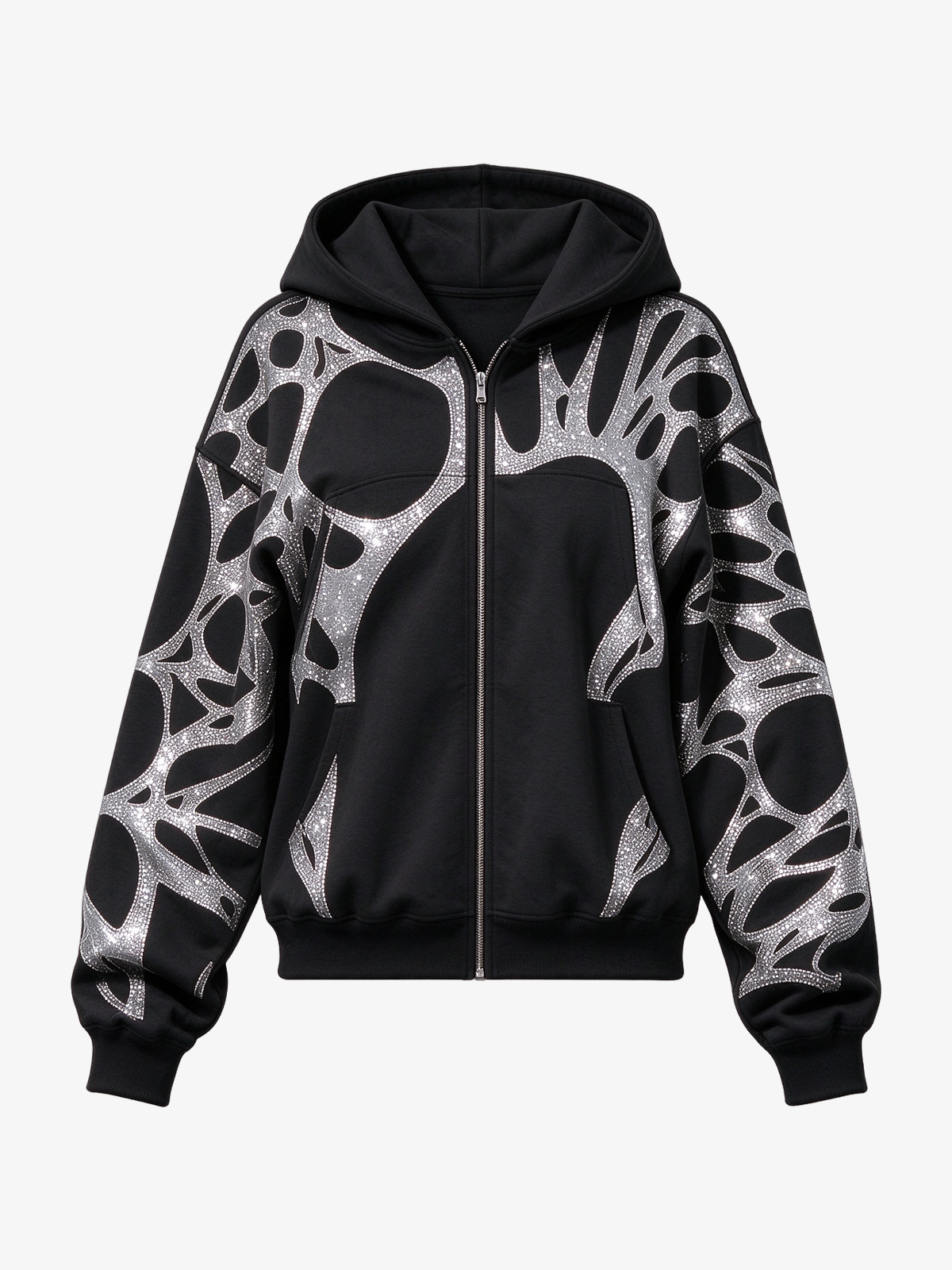 Spiderweb Graphic Full-Zip Hoodie & Sweatpants Set