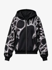 Spiderweb Graphic Full-Zip Hoodie & Sweatpants Set